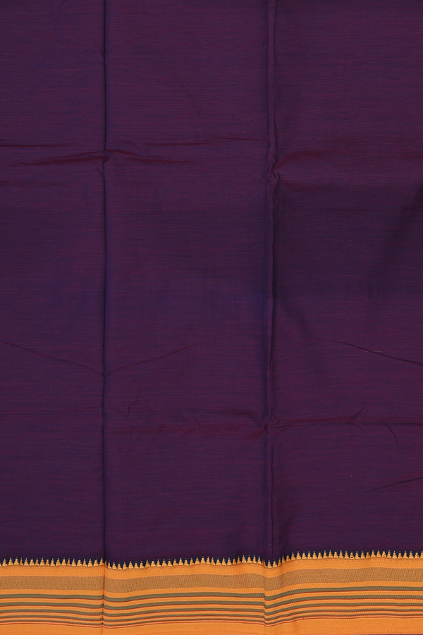 Dharwad Cotton Saree In Deep Purple With Contrast Border
