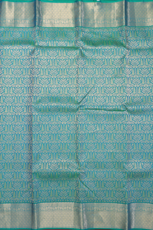 Kanchipuram Silk Saree In Green With Brocade Design