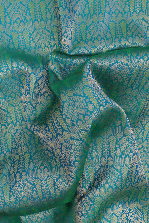 Kanchipuram Silk Saree In Green With Brocade Design