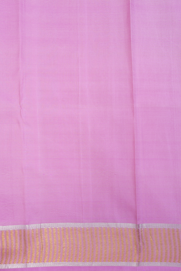 Kanchipuram Silk Saree In Lotus Pink With Zari Border