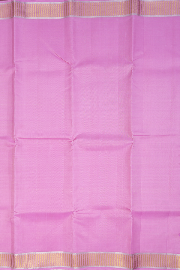 Kanchipuram Silk Saree In Lotus Pink With Zari Border