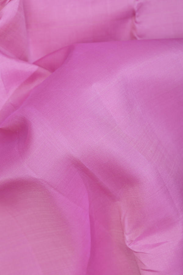 Kanchipuram Silk Saree In Lotus Pink With Zari Border