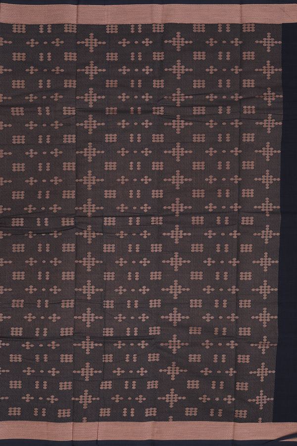 Kanchi Cotton Saree In Black With Checks Design