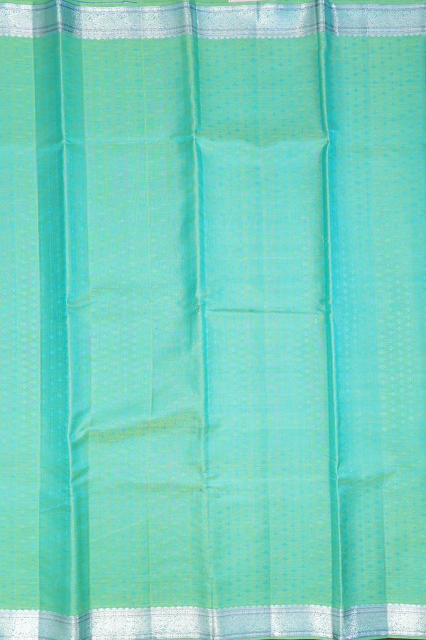 Kanchipuram Silk Saree In Pale Green With Jacquard Pattern