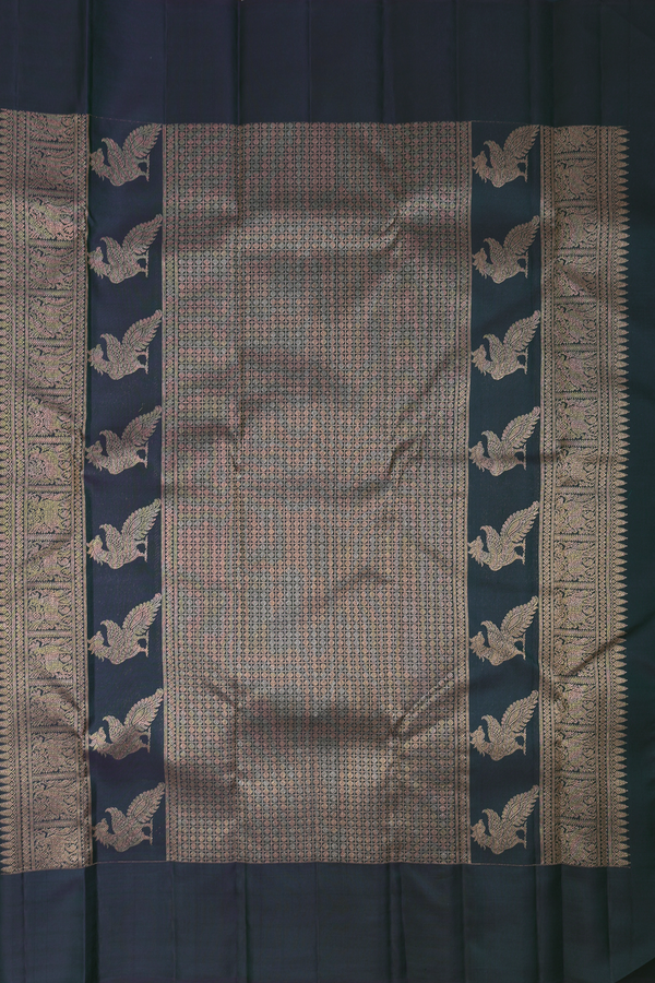 Kanchipuram Silk Saree Bottle Green With Brocade Design