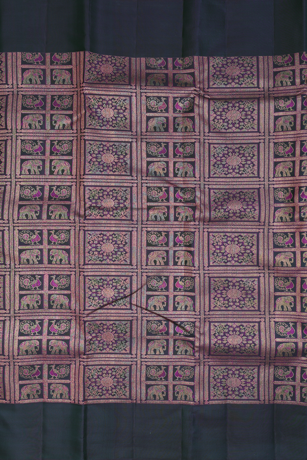 Kanchipuram Silk Saree Bottle Green With Brocade Design