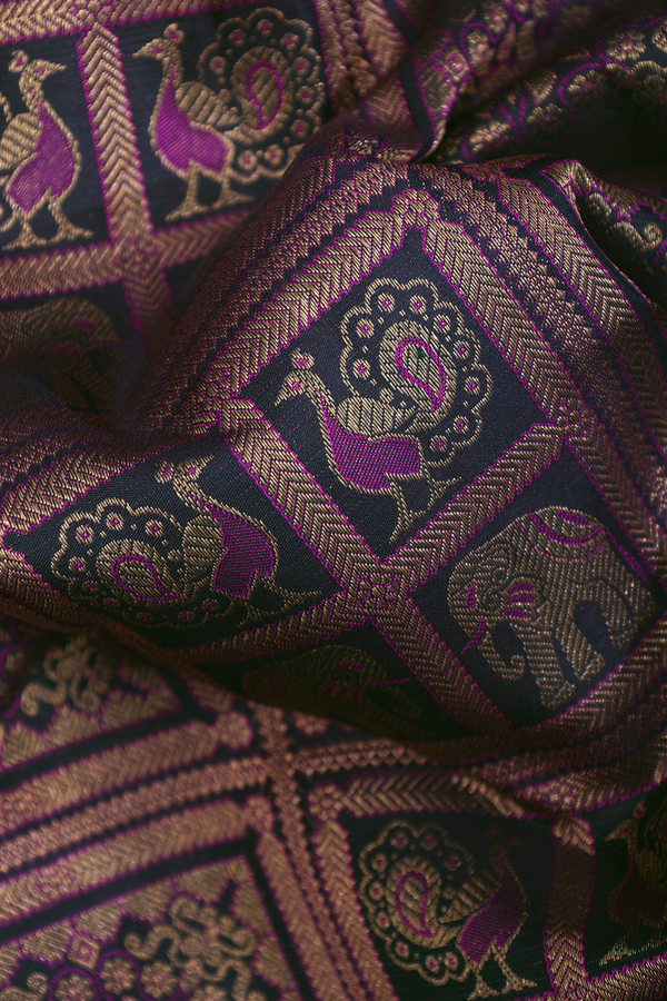 Kanchipuram Silk Saree Bottle Green With Brocade Design