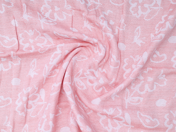 Floral Design Peach Linen Towel