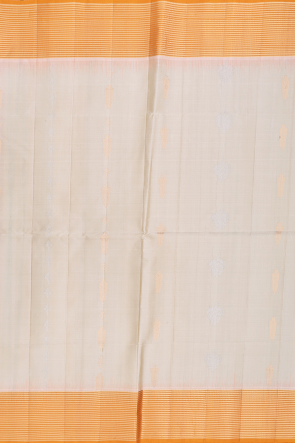 Soft Silk Saree In Pastel Brown With Zari Buttas