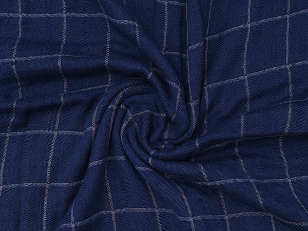 Checks Design Prussian Blue Linen Towel