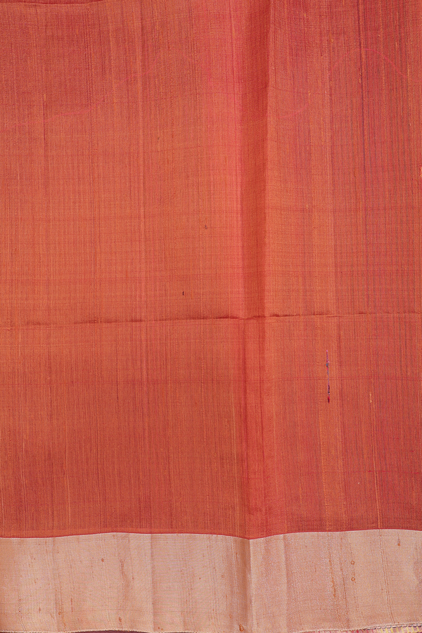 Raw Silk Saree In Plain Magenta With Bavanchi Border