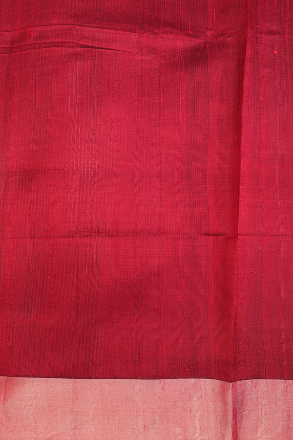 Raw Silk Saree In Plain Emerald Green With Bavanchi Border