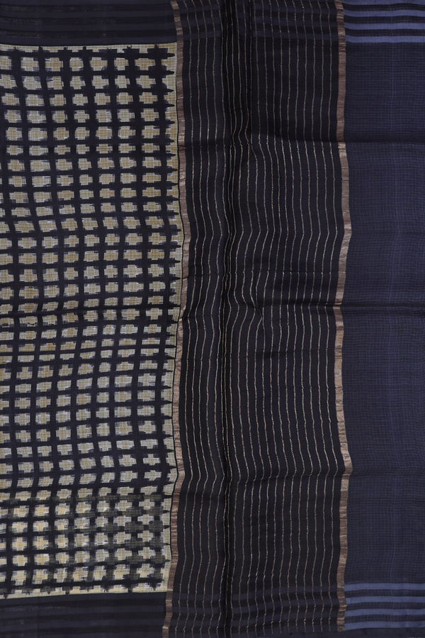 Kota Silk Saree In Black With Printed Design