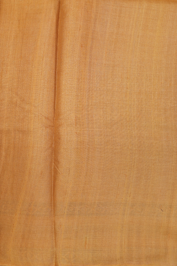 Tussar Silk Saree In Yellow With Floral Printed Design