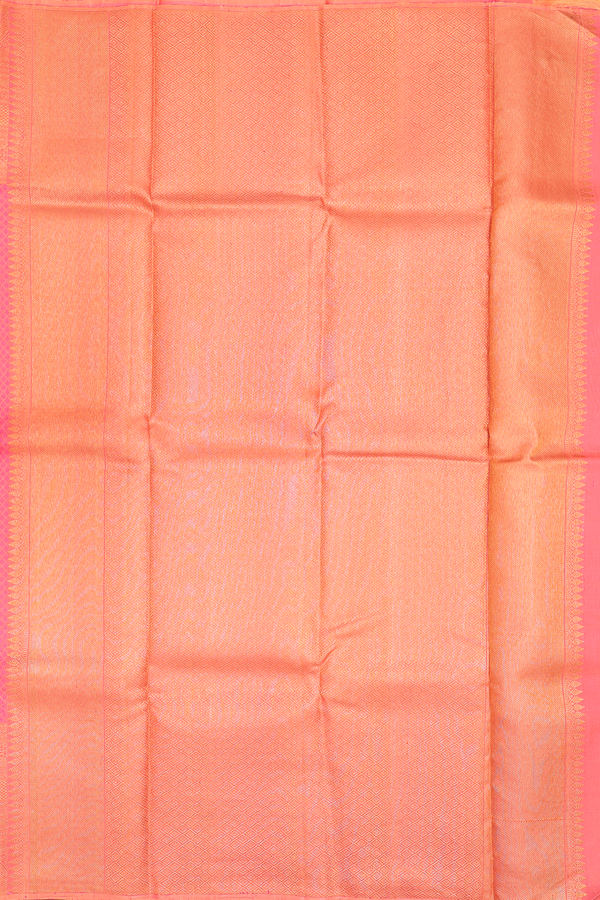 Kanchipuram Silk Saree In Pink With Jacquard Pattern