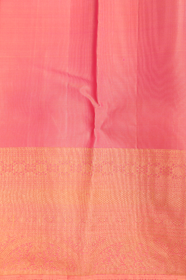 Kanchipuram Silk Saree In Pink With Jacquard Pattern