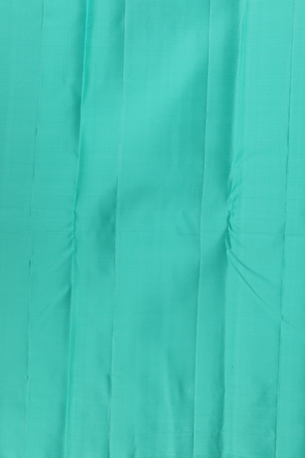 Kanchipuram Silk Saree In Blue Along Stripes With Motifs