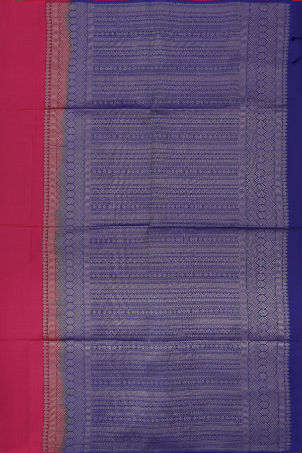 Soft Silk Saree In Rose Red With Floral Motifs