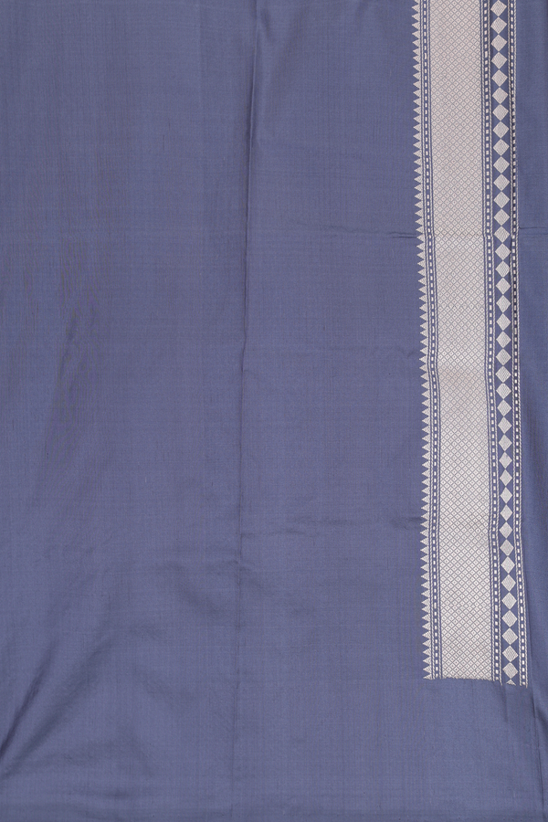 Banarasi Silk Saree In Grey With Zari Border