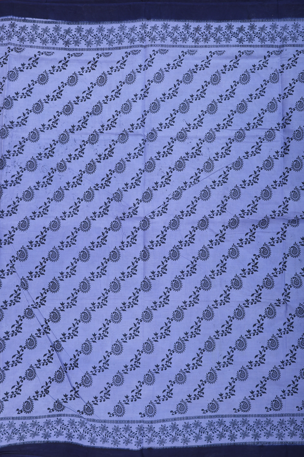 Sungudi Cotton Saree In Blue With Paisley Design