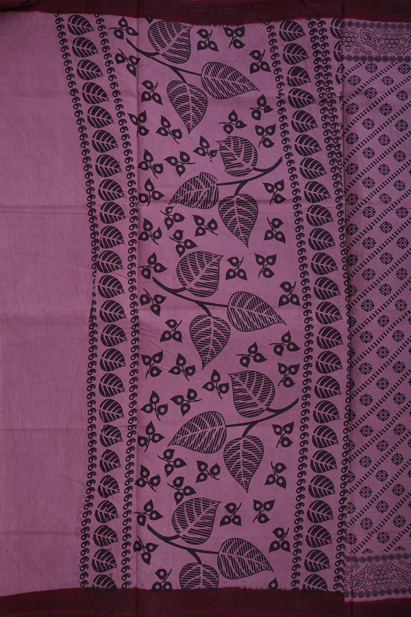 Sungudi Cotton Saree In Dusty Purple With Diagonal Design