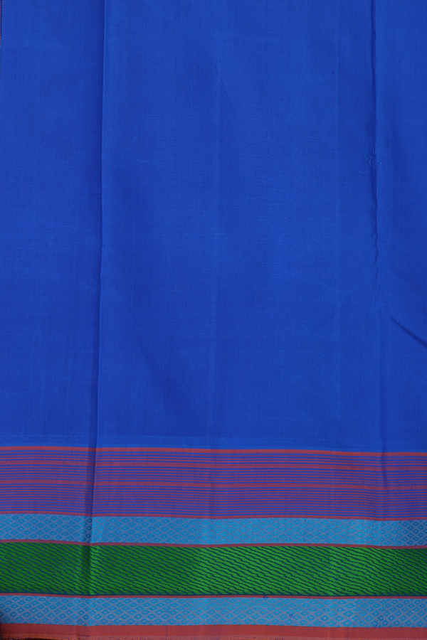 Kanchipuram Silk Saree Cerulean Blue With Threadwork Border