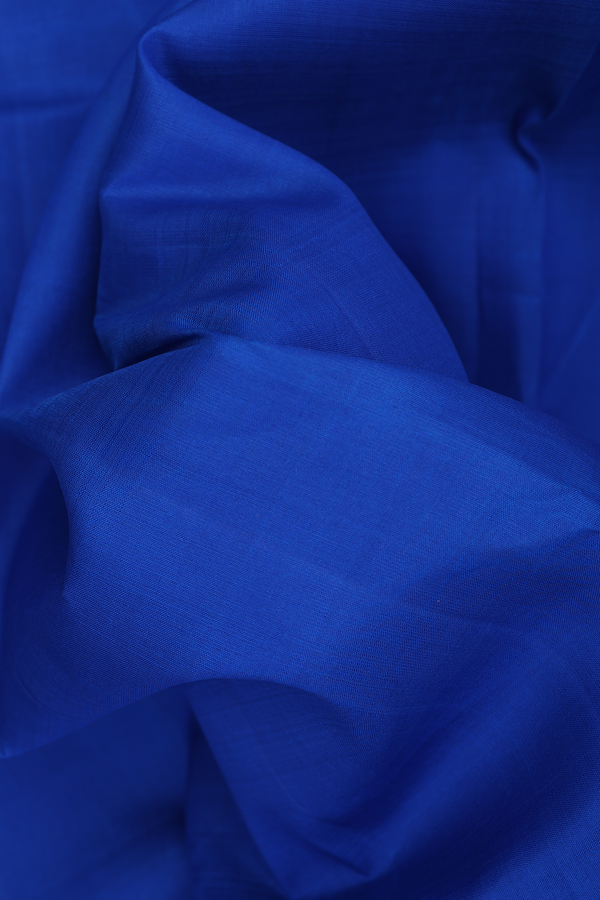 Kanchipuram Silk Saree Cerulean Blue With Threadwork Border