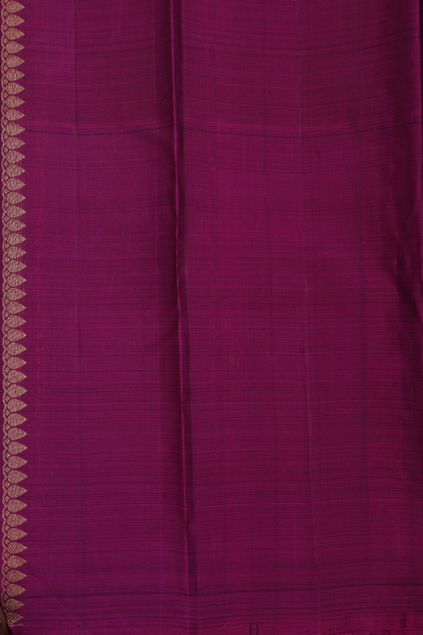 Kanchipuram Silk Saree In Purple And Green With Zari Buttas