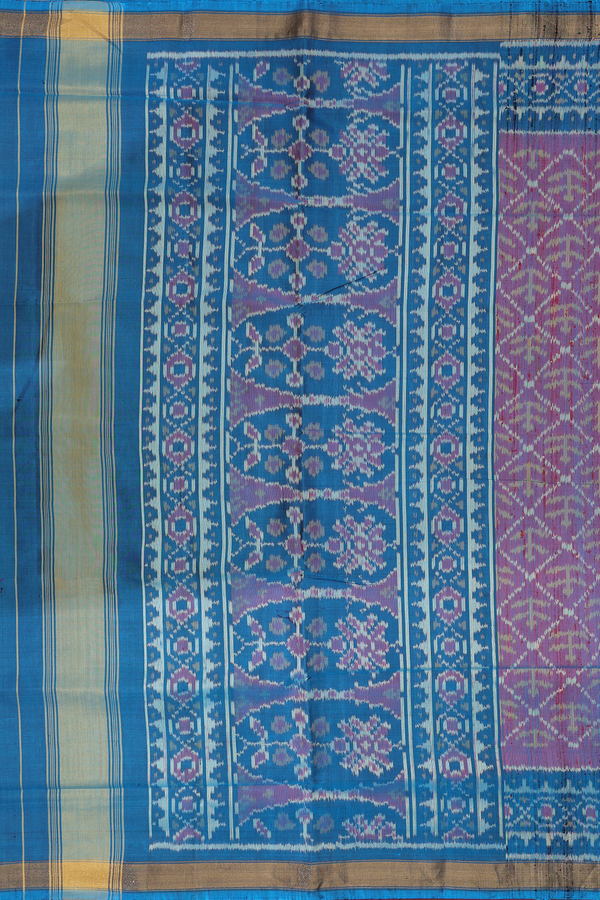 Patola Silk Saree In Dual Tone With Diamond Design