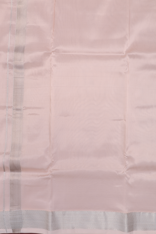Zari Border Blush Orange Silk Dhoti With Shirt Material