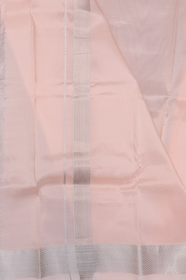 Zari Border Blush Orange Silk Dhoti With Shirt Material