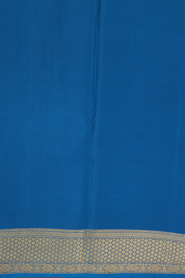 Mysore Silk Saree In Sky Blue With Checks Design