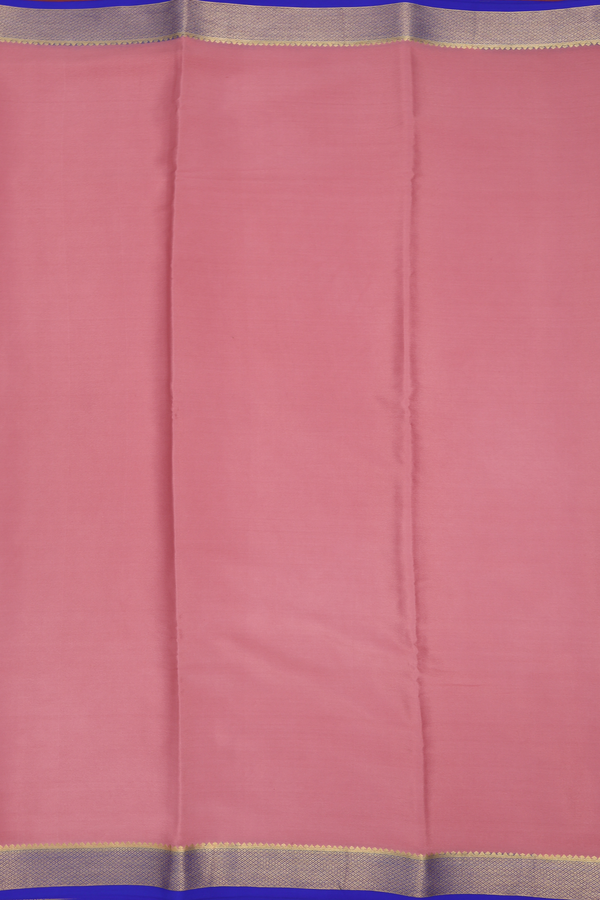 Mysore Silk Saree In Dusty Pink With Contrast Border