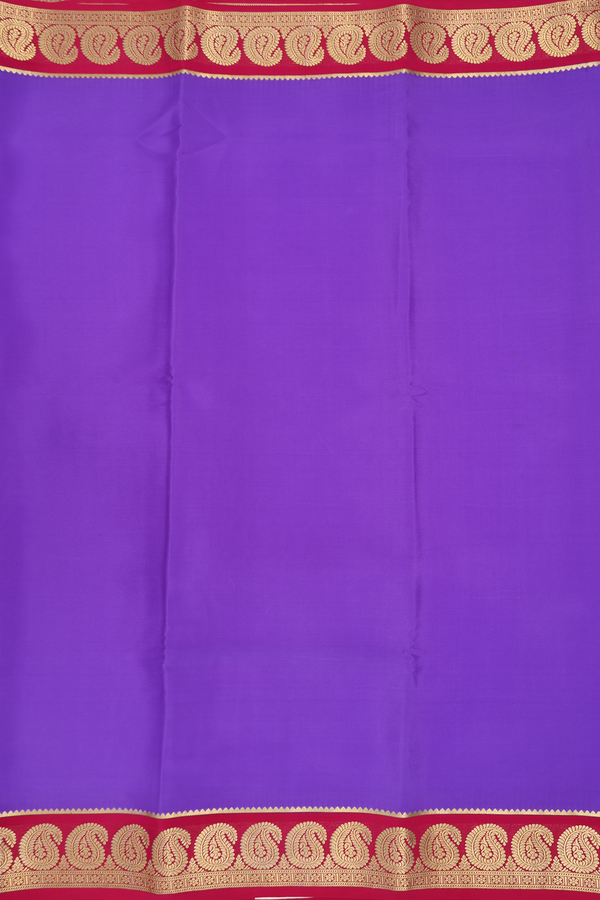 Mysore Silk Saree In Violet With Paisley Border