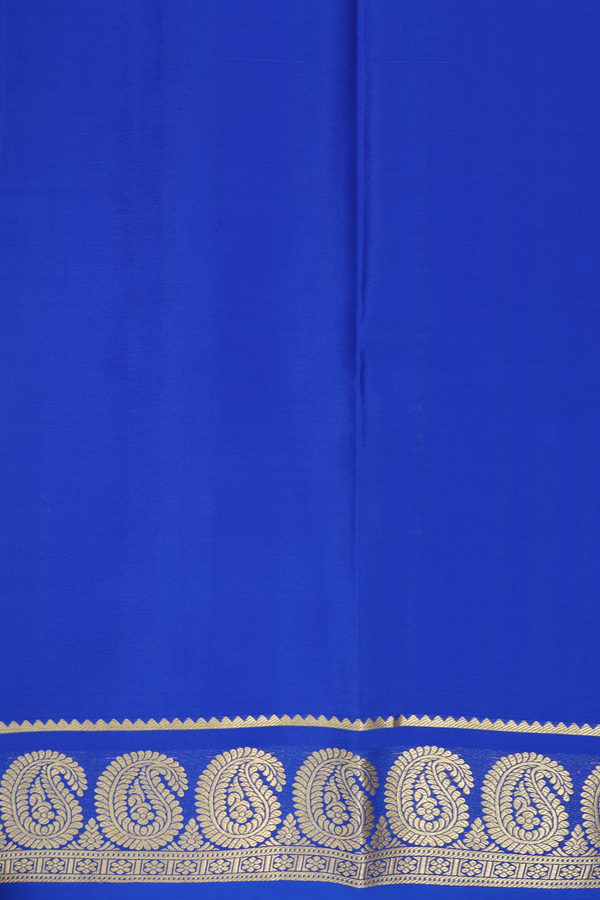 Mysore Silk Saree In Sky Blue With Paisley Border