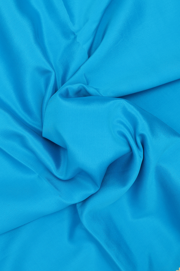 Mysore Silk Saree In Sky Blue With Paisley Border