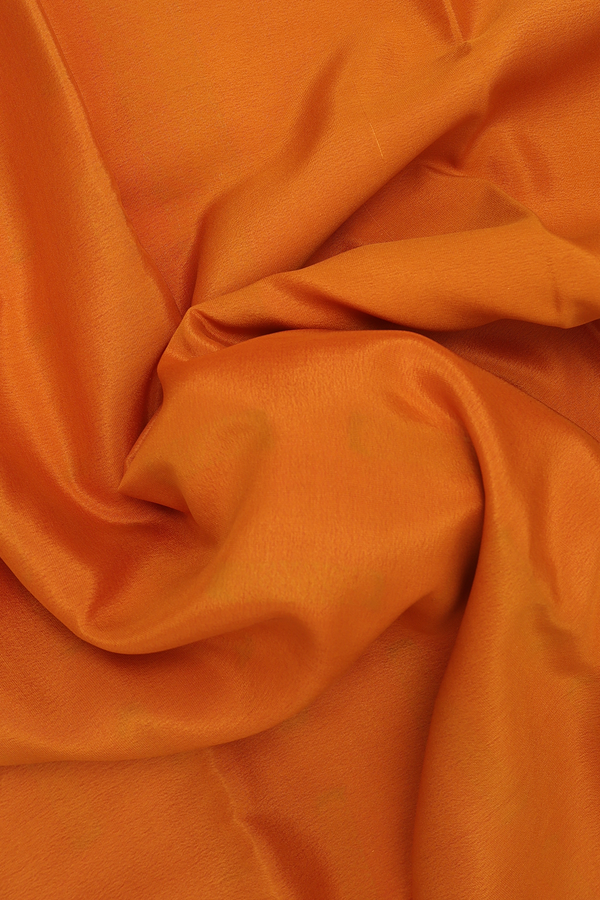 Mysore Silk Saree In Ochre Orange With Zari Border