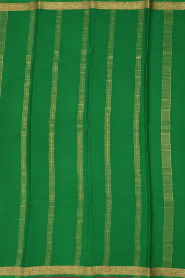 Mysore Silk Saree In Orange With Threadwork Design