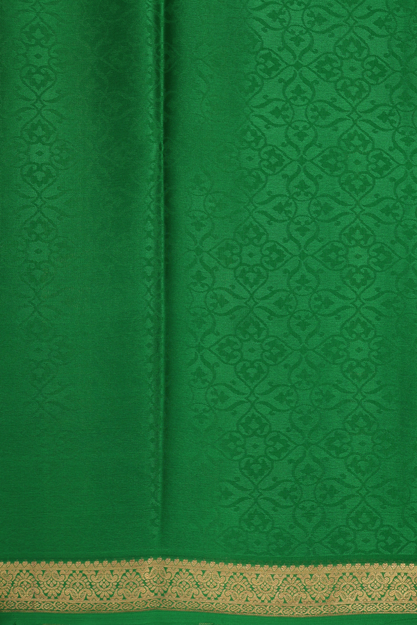 Mysore Silk Saree In Orange With Threadwork Design