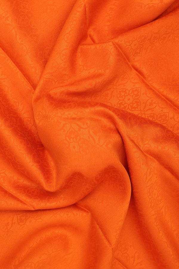 Mysore Silk Saree In Orange With Threadwork Design