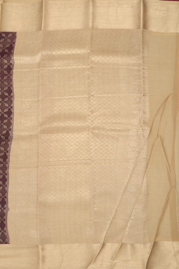 Mysore Silk Saree In Coffee Brown With Tissue Design