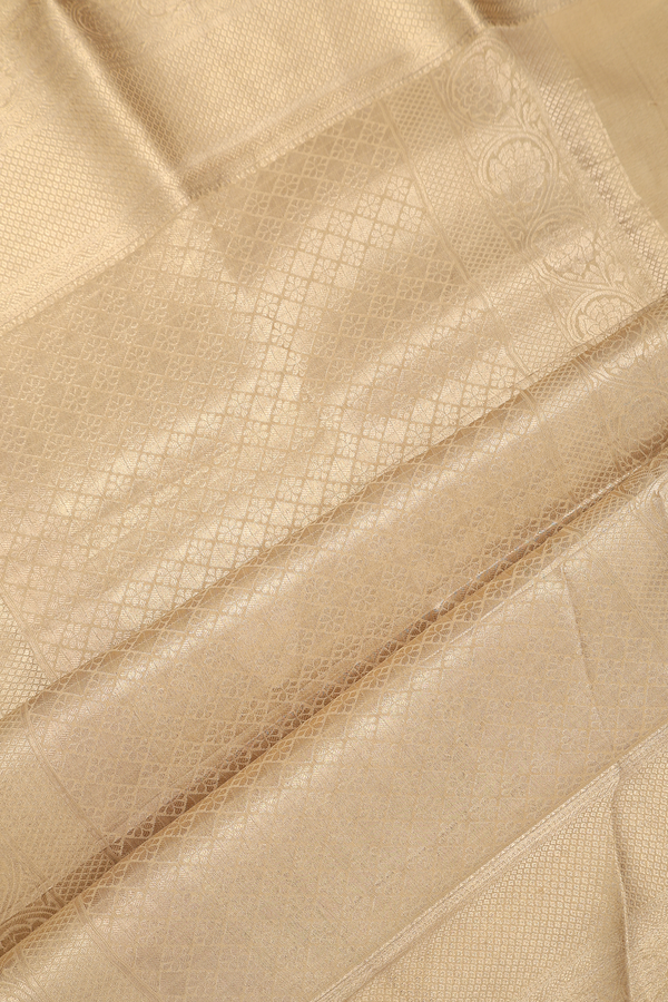 Mysore Silk Saree In Coffee Brown With Tissue Design