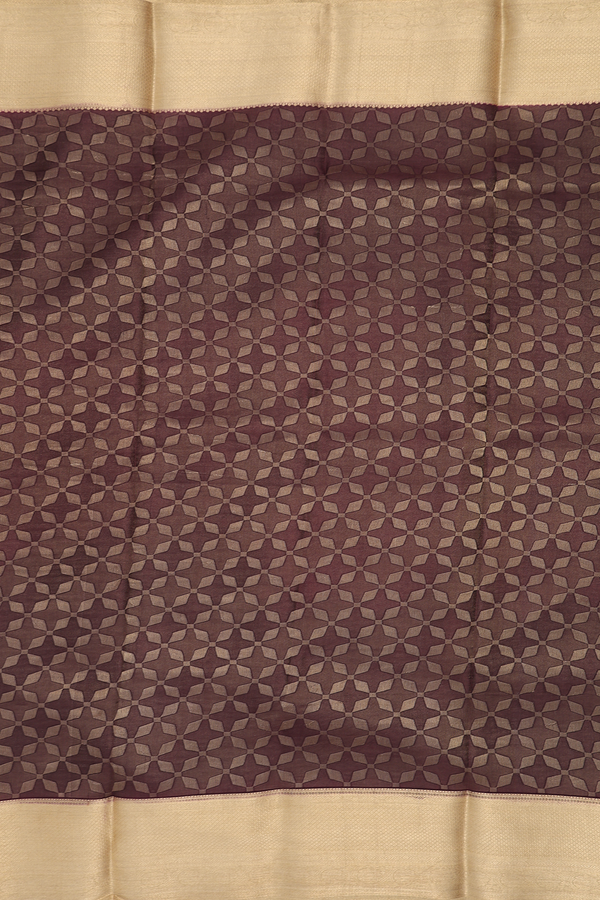 Mysore Silk Saree In Coffee Brown With Tissue Design