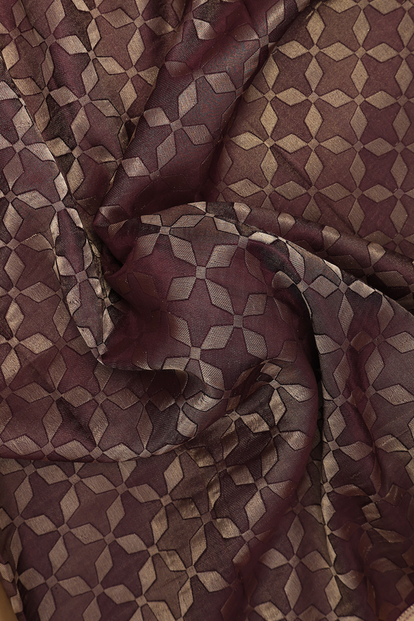 Mysore Silk Saree In Coffee Brown With Tissue Design