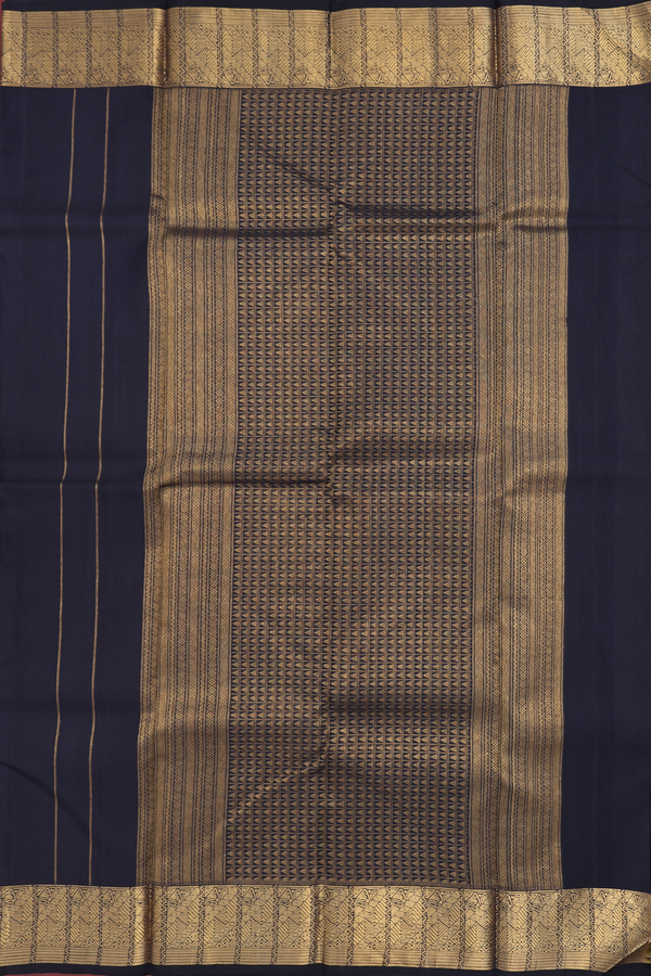 Kanchipuram Silk Saree In Black With Zari Border