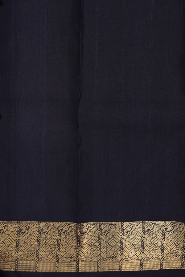 Kanchipuram Silk Saree In Black With Zari Border