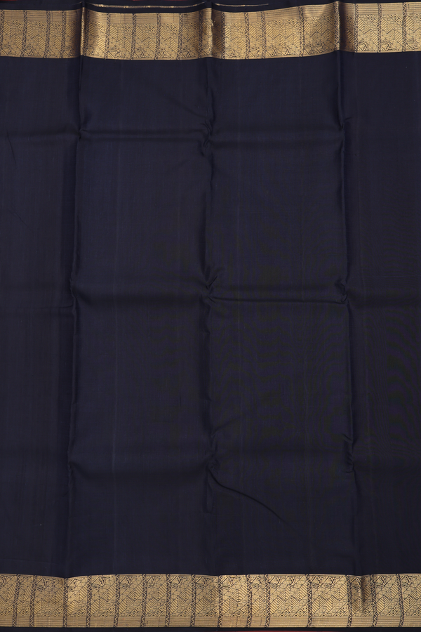 Kanchipuram Silk Saree In Black With Zari Border