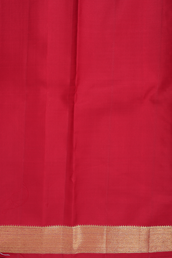 Kanchipuram Silk Saree In Crimson Red With Stripes Design