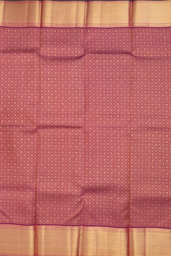 Kanchipuram Silk Saree In Berry Purple With Brocade Design
