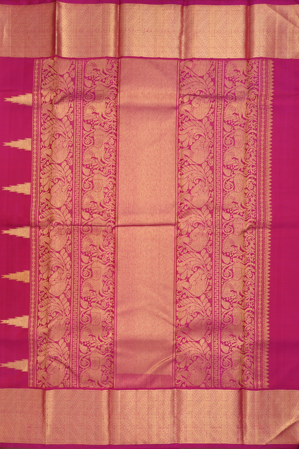 Kanchipuram Silk Saree In Berry Purple With Floral Buttas